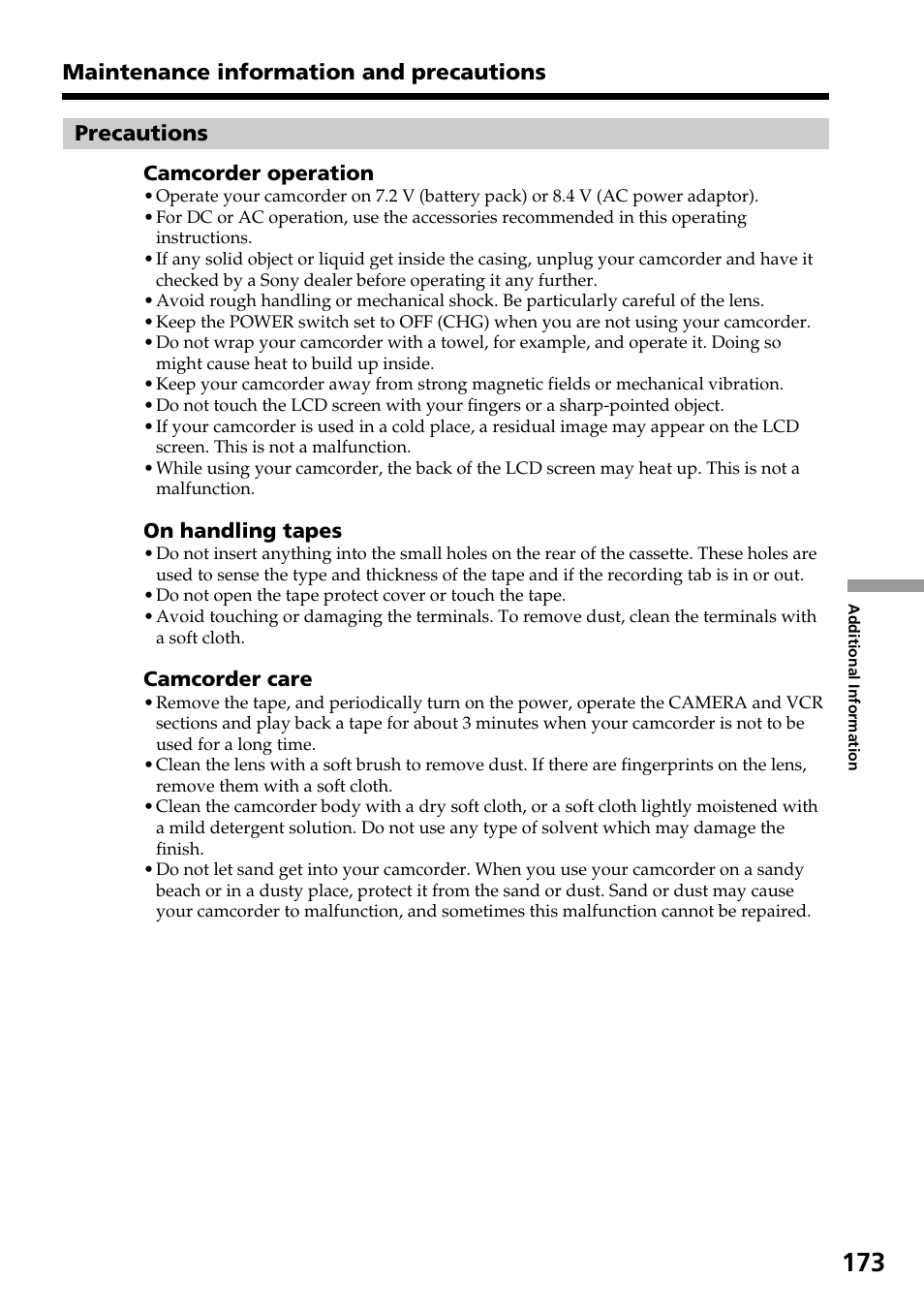 Sony DCR-TRV30 User Manual | Page 173 / 188