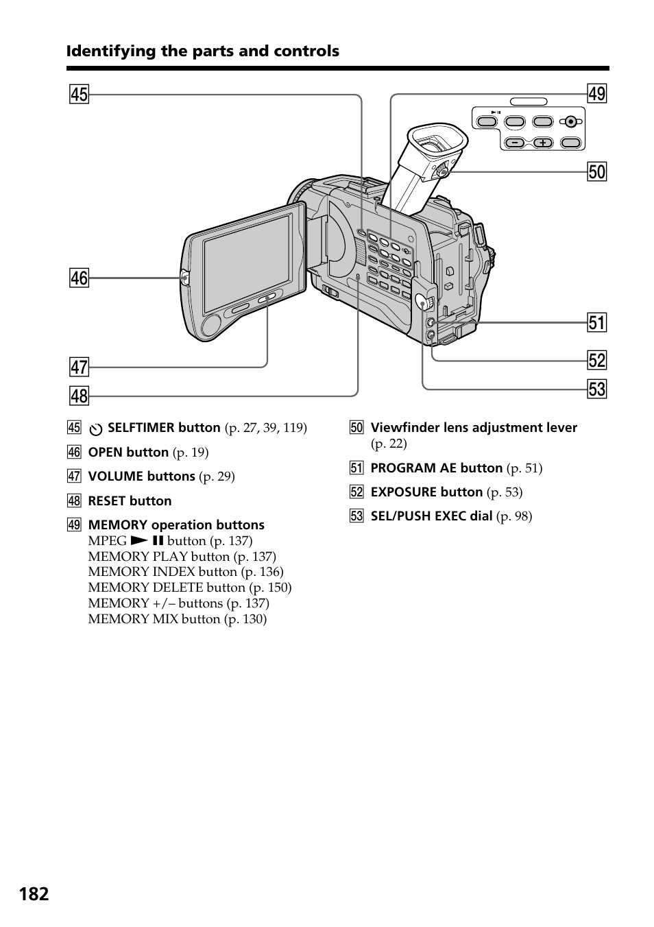 Rg rh rj rk rl t; ta ts td | Sony DCR-TRV30 User Manual | Page 182 / 188
