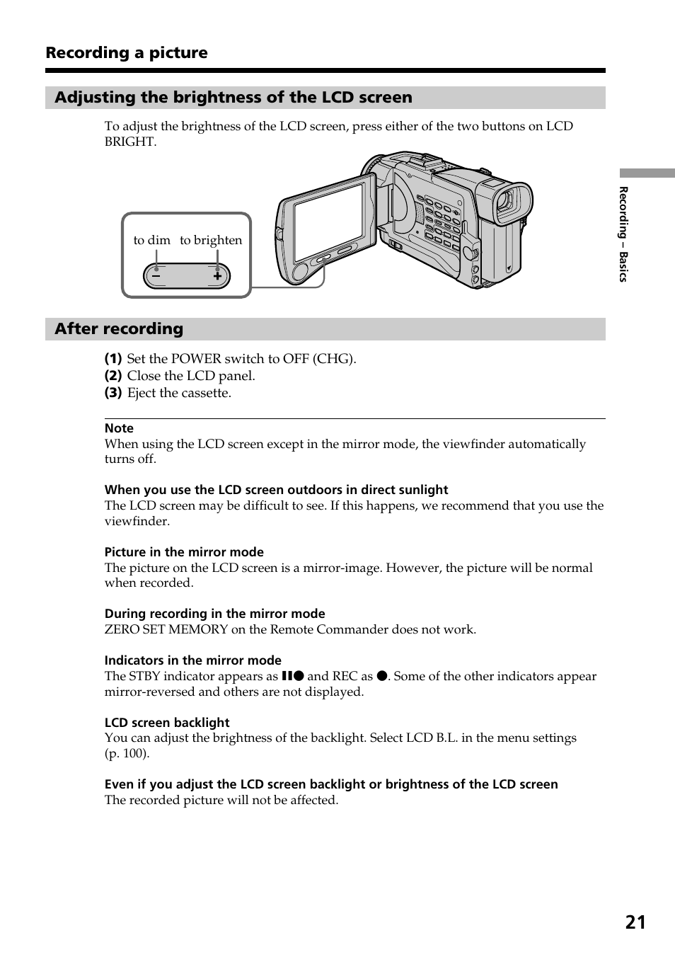 Sony DCR-TRV30 User Manual | Page 21 / 188