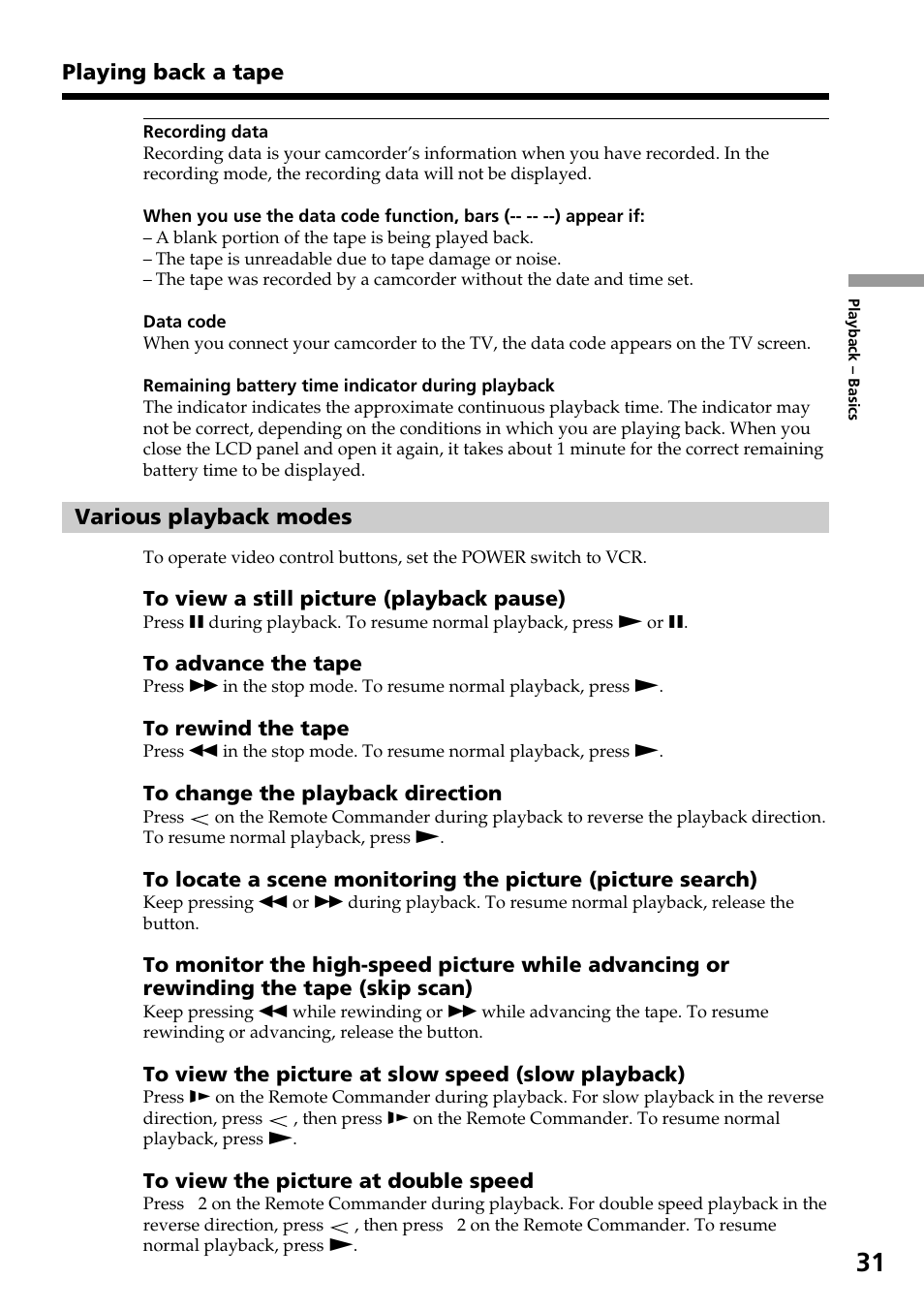 Sony DCR-TRV30 User Manual | Page 31 / 188