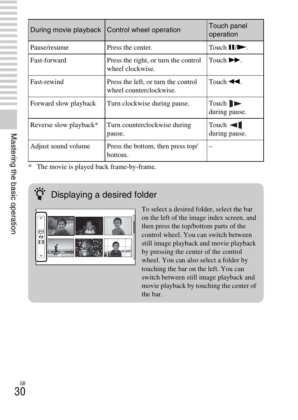 Displaying a desired folder | Sony NEX-5T User Manual | Page 30 / 104