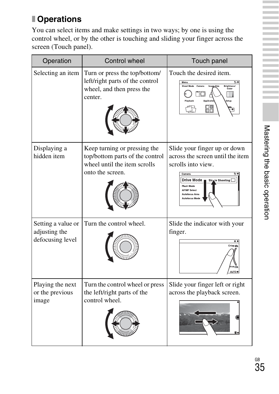 Xoperations | Sony NEX-5T User Manual | Page 35 / 104