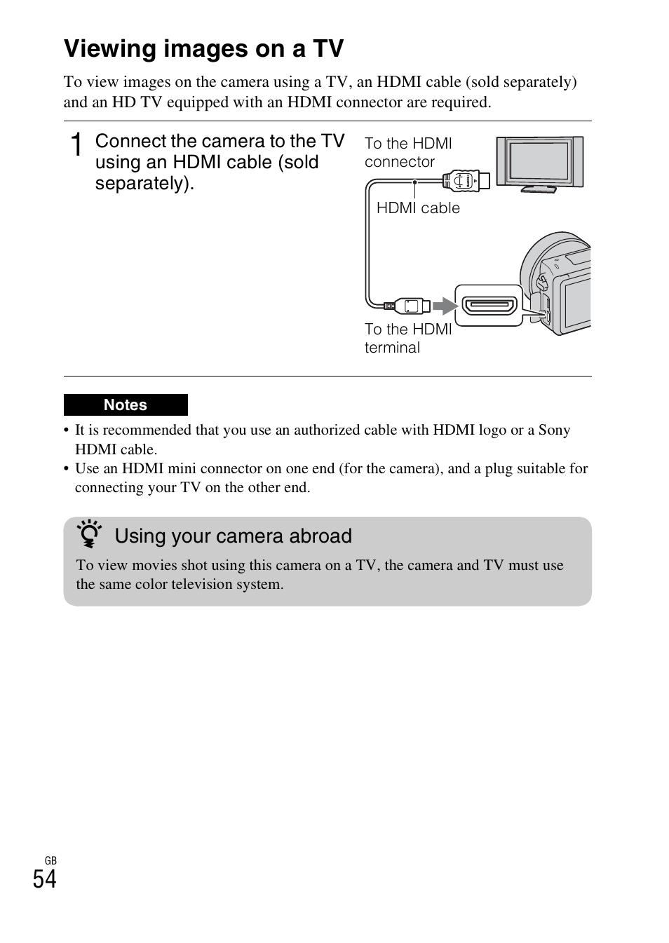 Using the playback functions, Viewing images on a tv | Sony NEX-5T User Manual | Page 54 / 104