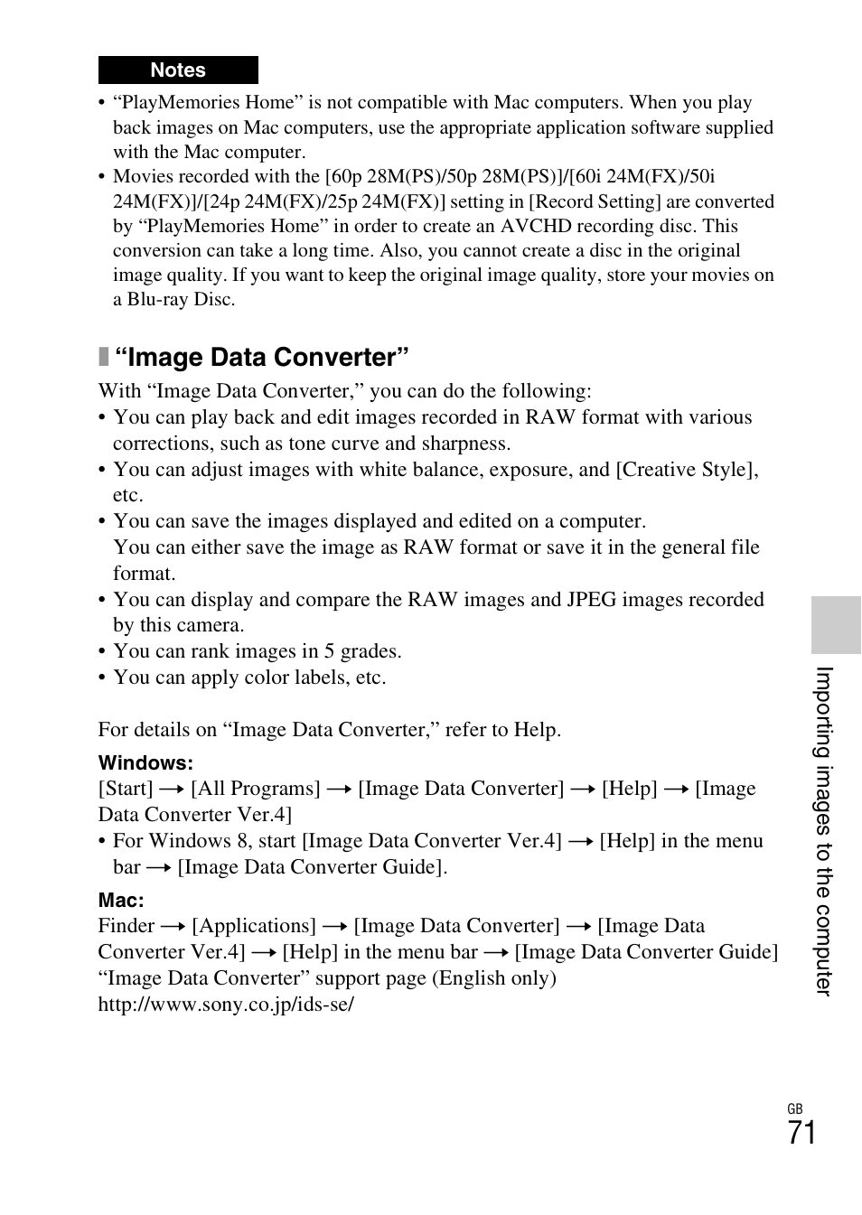 X“image data converter | Sony NEX-5T User Manual | Page 71 / 104