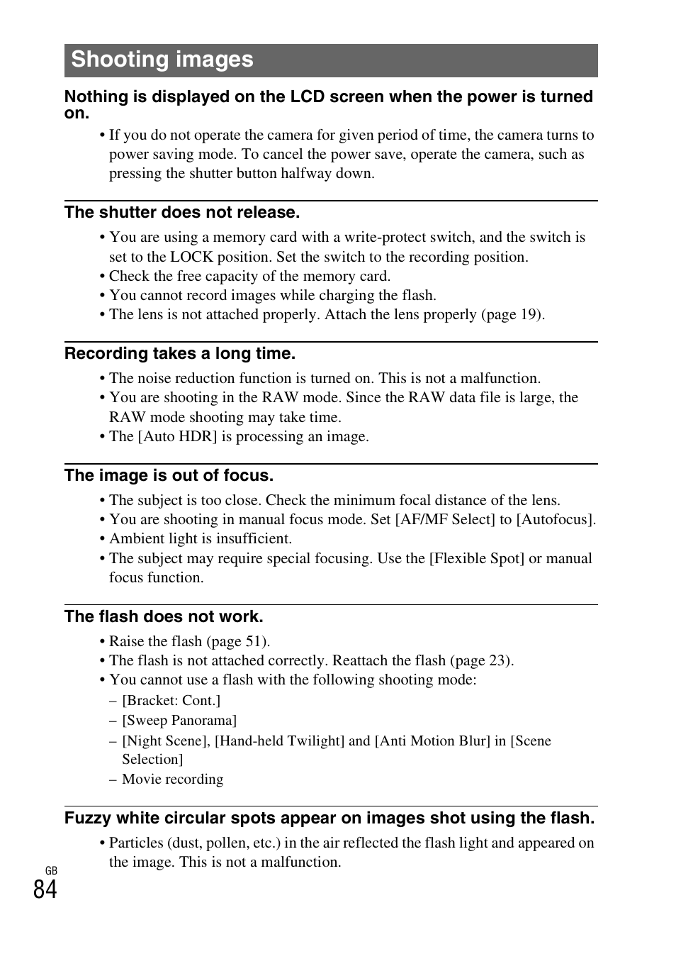 Shooting images | Sony NEX-5T User Manual | Page 84 / 104