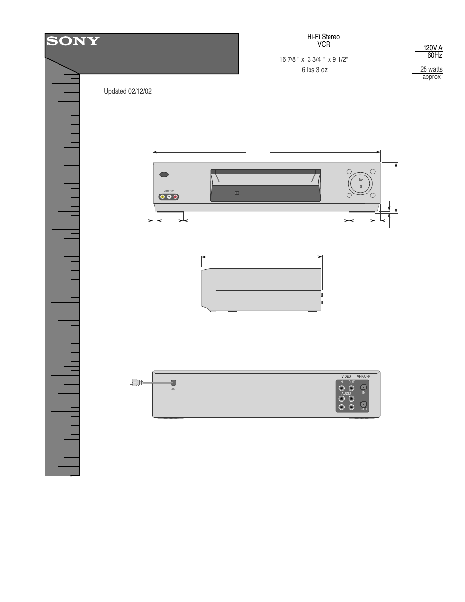 Sony SLV-N88 User Manual | 1 page