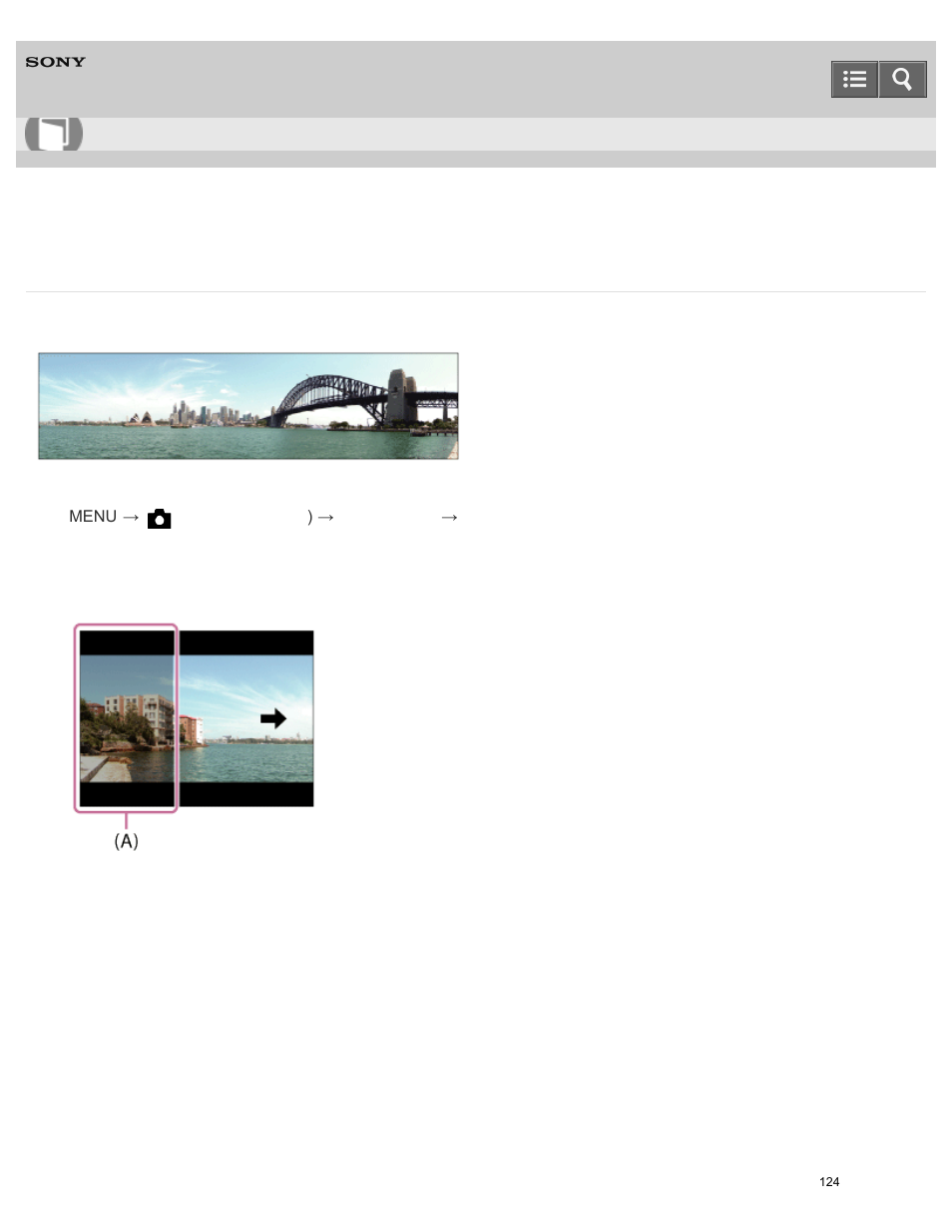 Sweep panorama, Help guide | Sony ILCE-5000 User Manual | Page 124 / 406