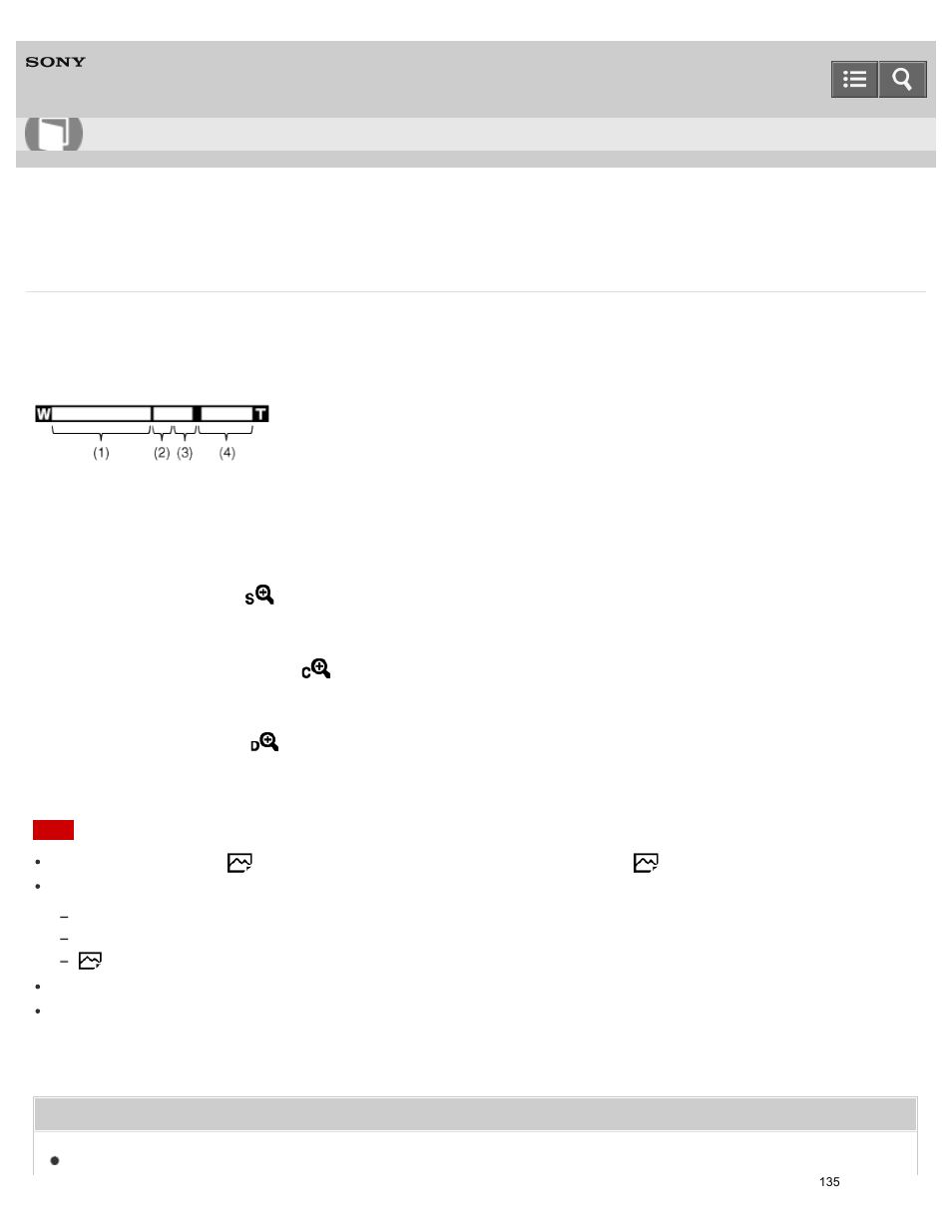 The zoom features available with this product, Help guide | Sony ILCE-5000 User Manual | Page 135 / 406