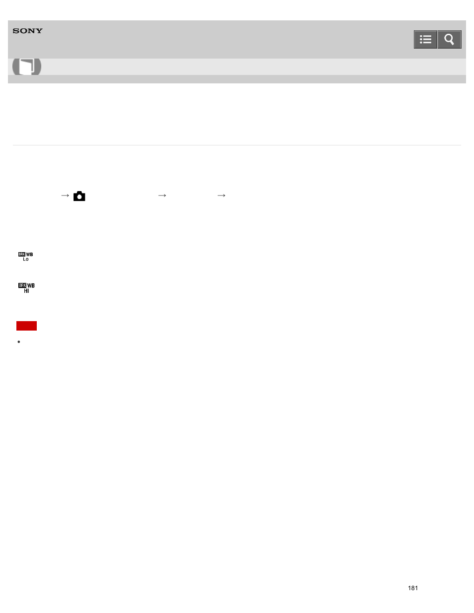 Wb bracket, Help guide | Sony ILCE-5000 User Manual | Page 181 / 406