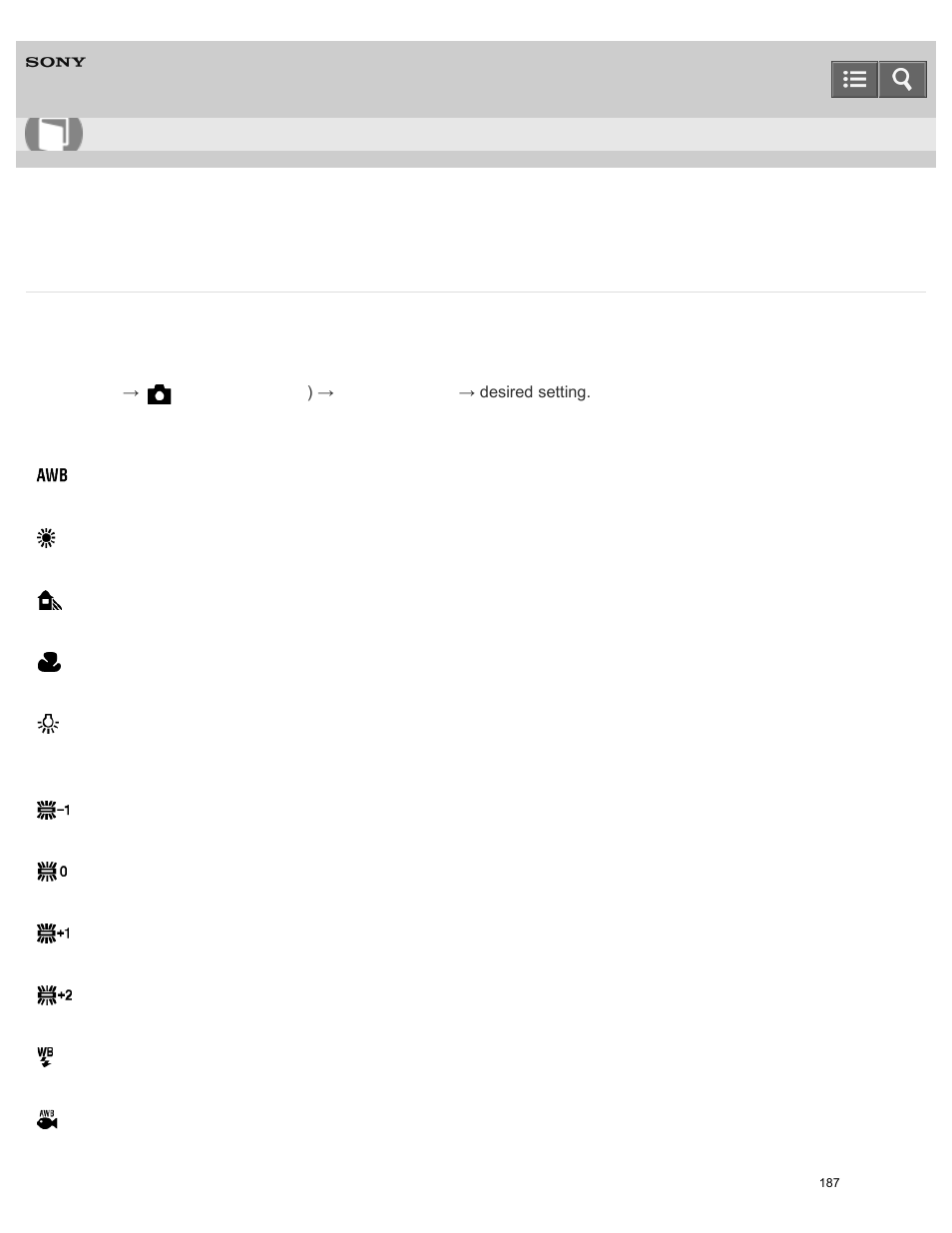 White balance, Help guide | Sony ILCE-5000 User Manual | Page 187 / 406