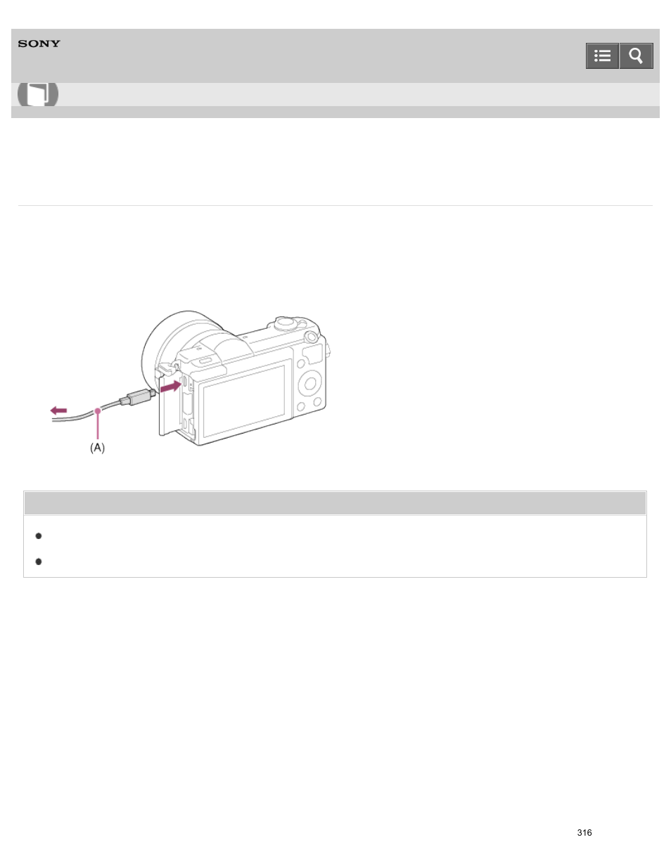 Connecting the product to a computer, Help guide | Sony ILCE-5000 User Manual | Page 316 / 406