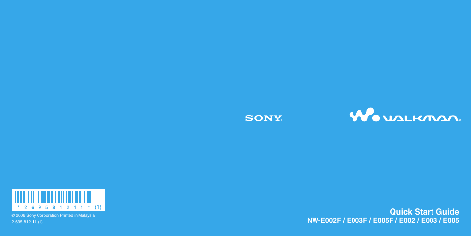 Sony NW-E003F User Manual | 11 pages