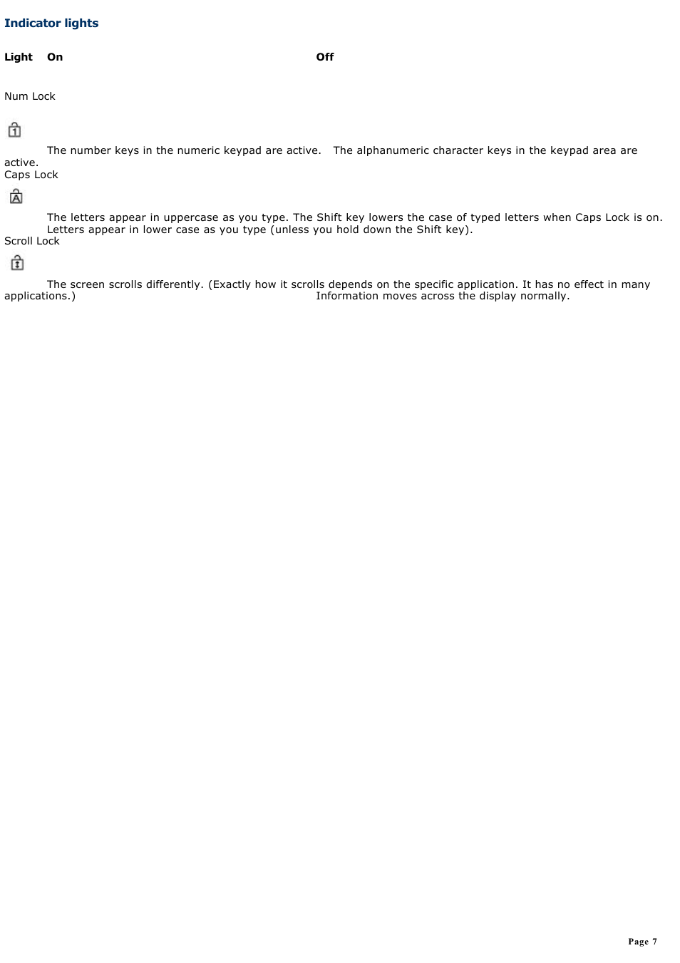 Indicator lights | Sony PCG-GRX560 User Manual | Page 7 / 186