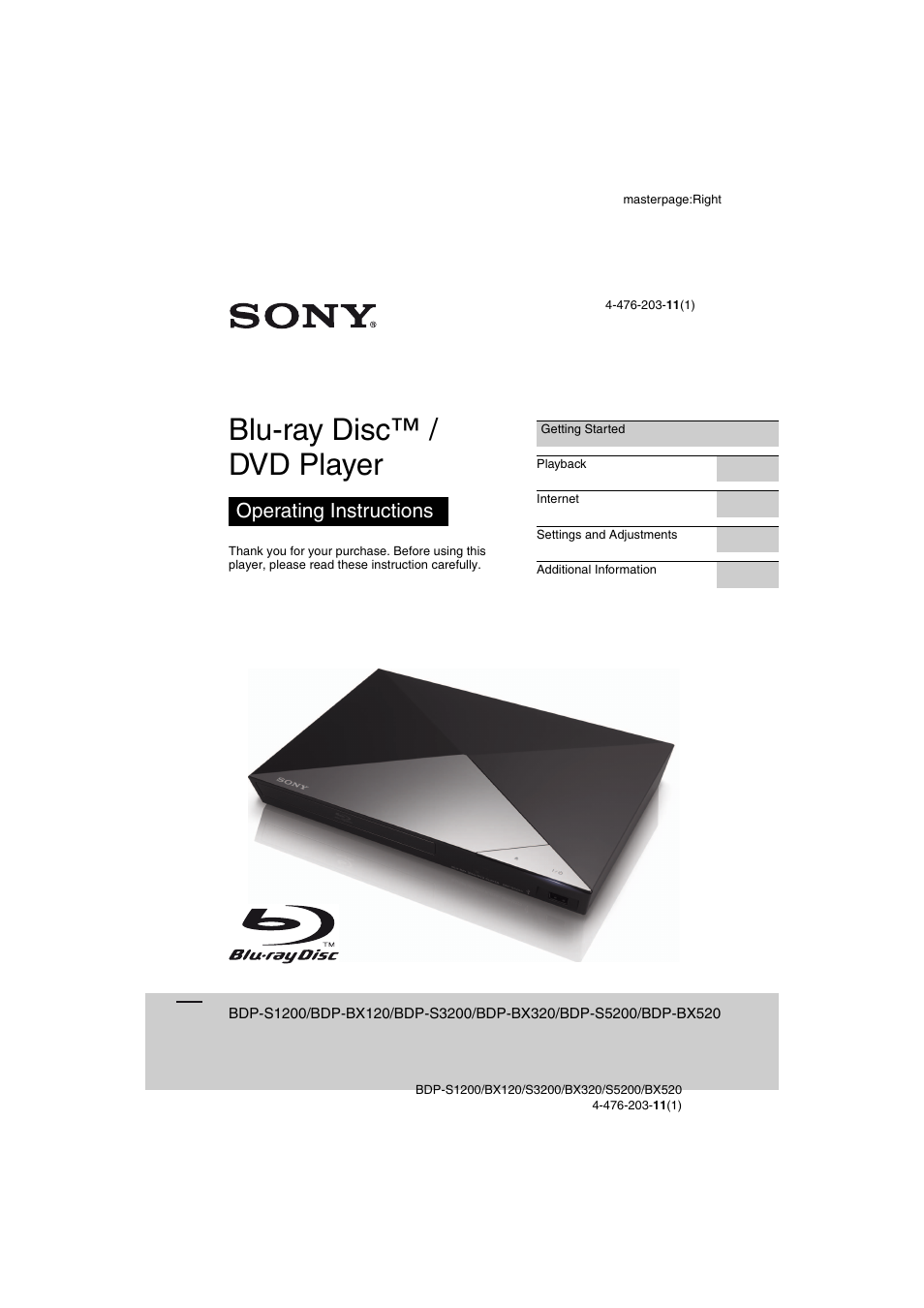 Sony BDP-S5200 User Manual | 48 pages