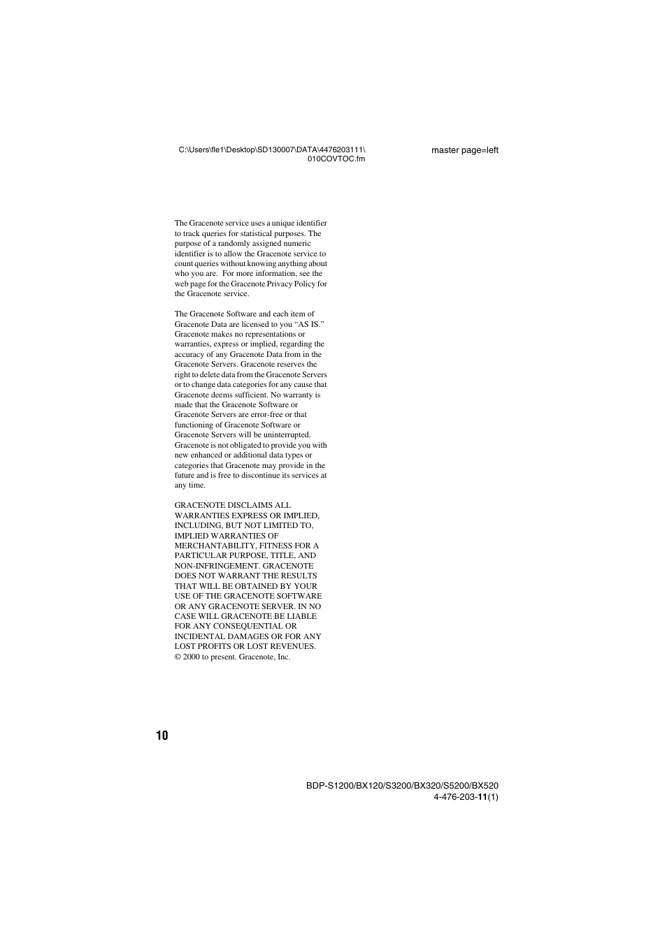Sony BDP-S5200 User Manual | Page 10 / 48