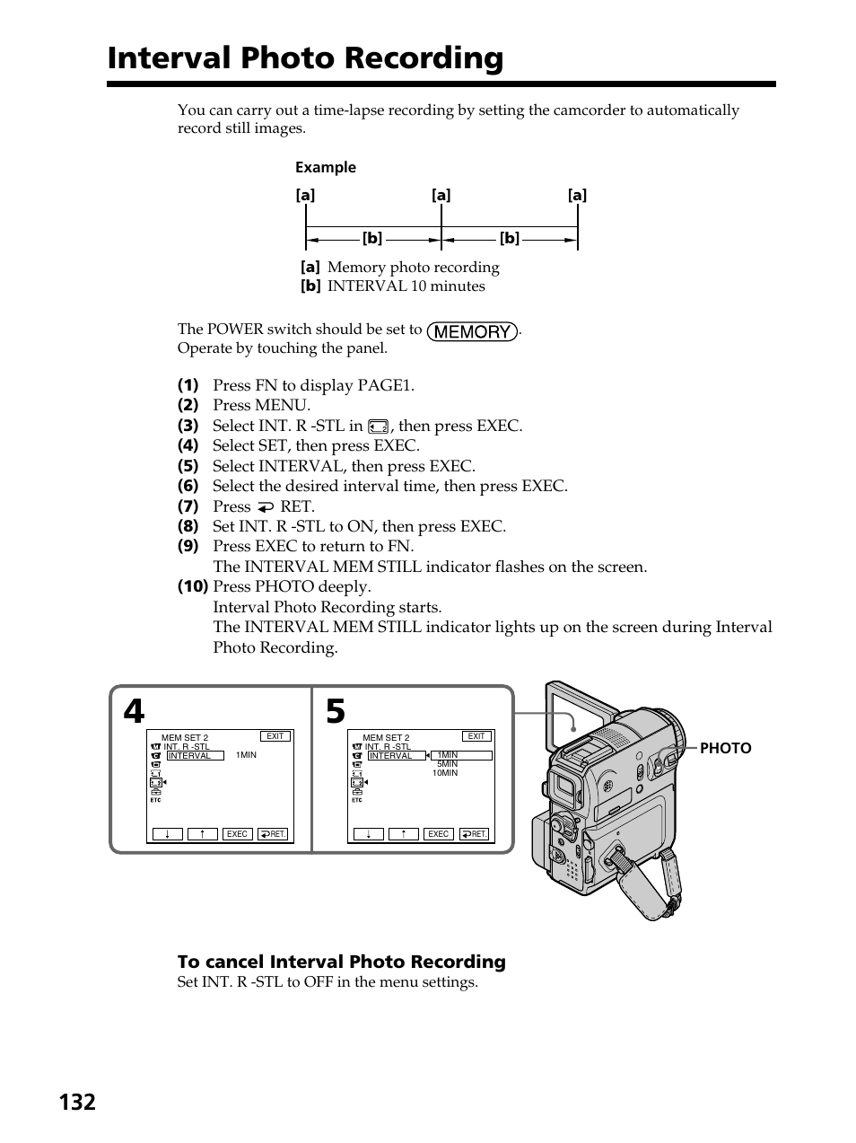 Interval photo recording | Sony DCR-PC105 User Manual | Page 132 / 240