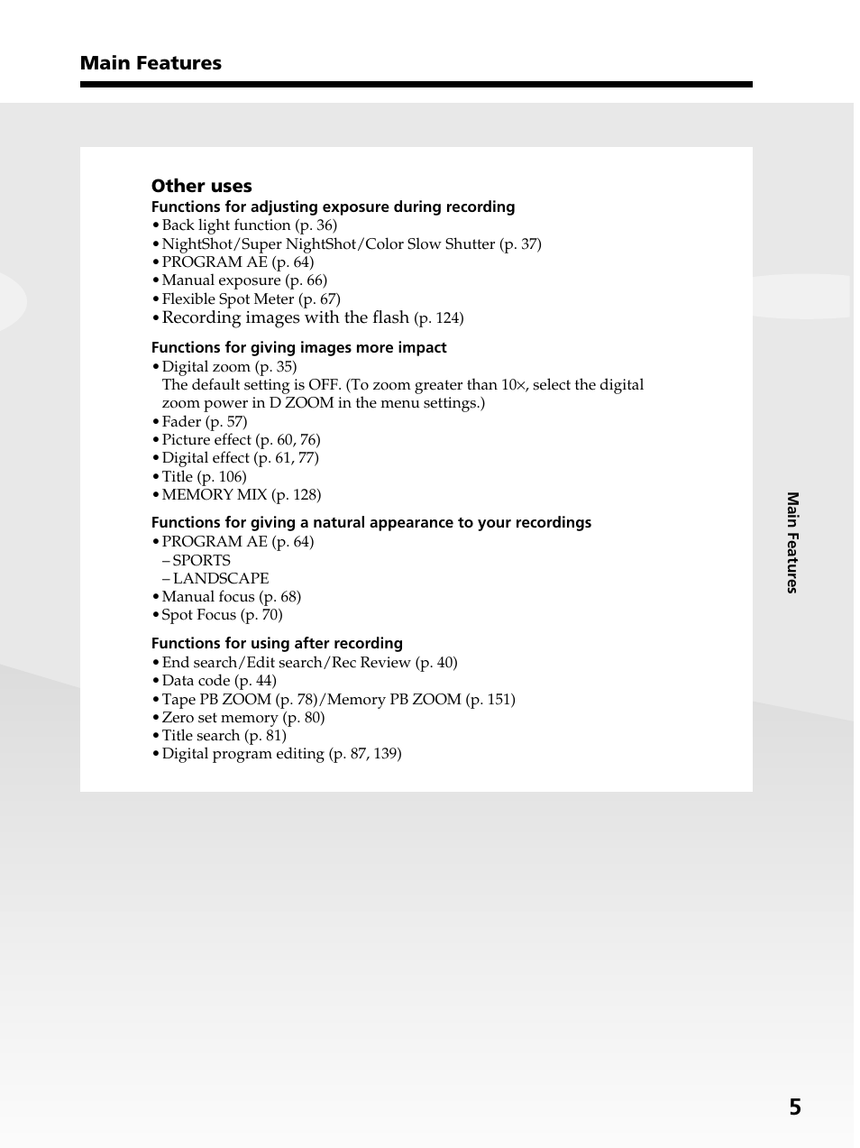 Sony DCR-PC105 User Manual | Page 5 / 240