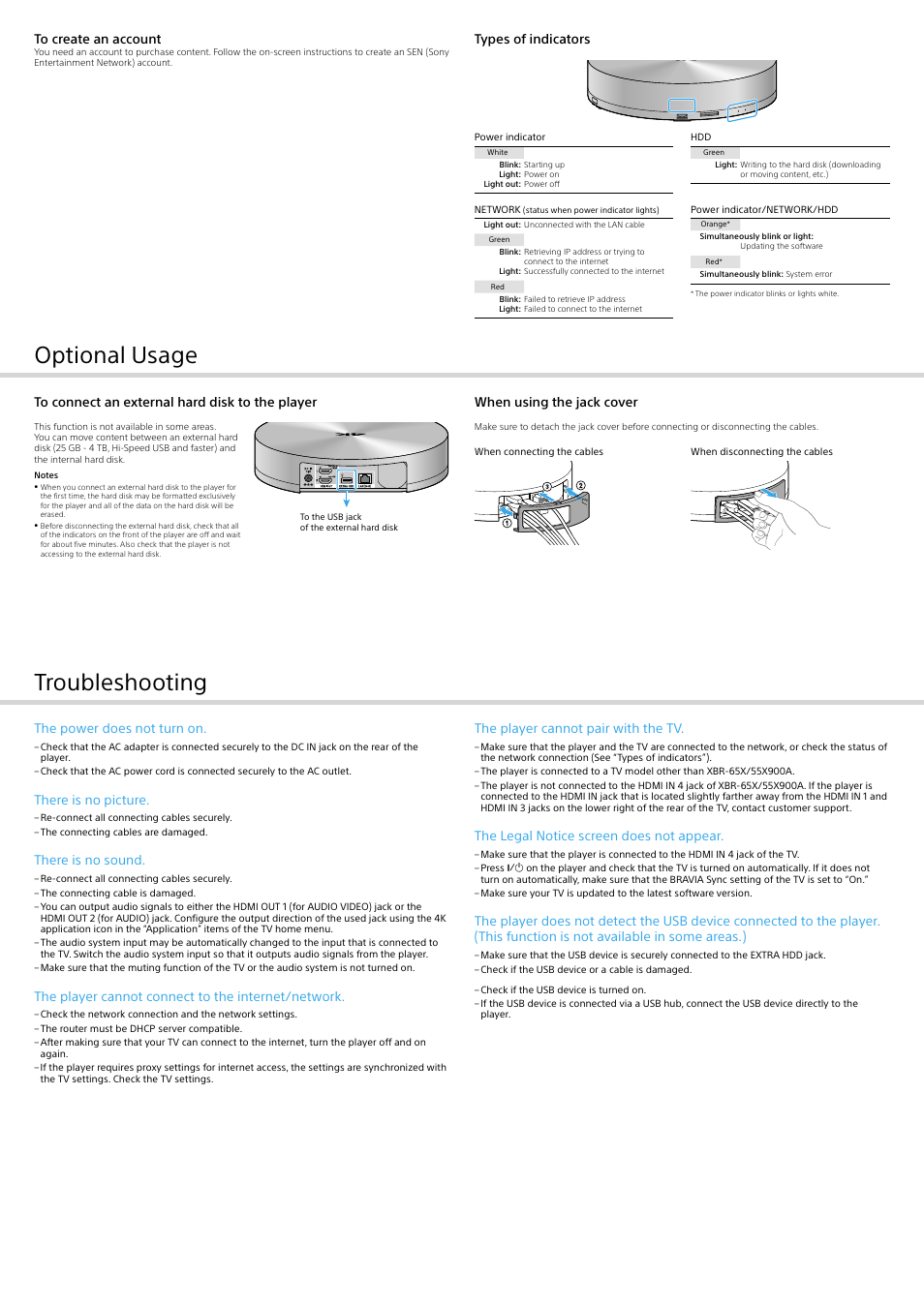 Troubleshooting optional usage | Sony FMP-X1 User Manual | Page 2 / 2