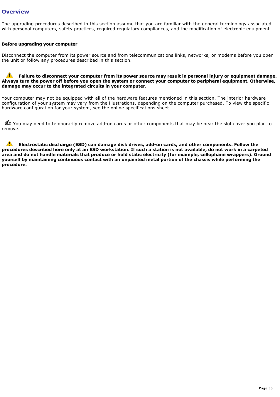 Overview | Sony PCV-RZ45G User Manual | Page 35 / 91