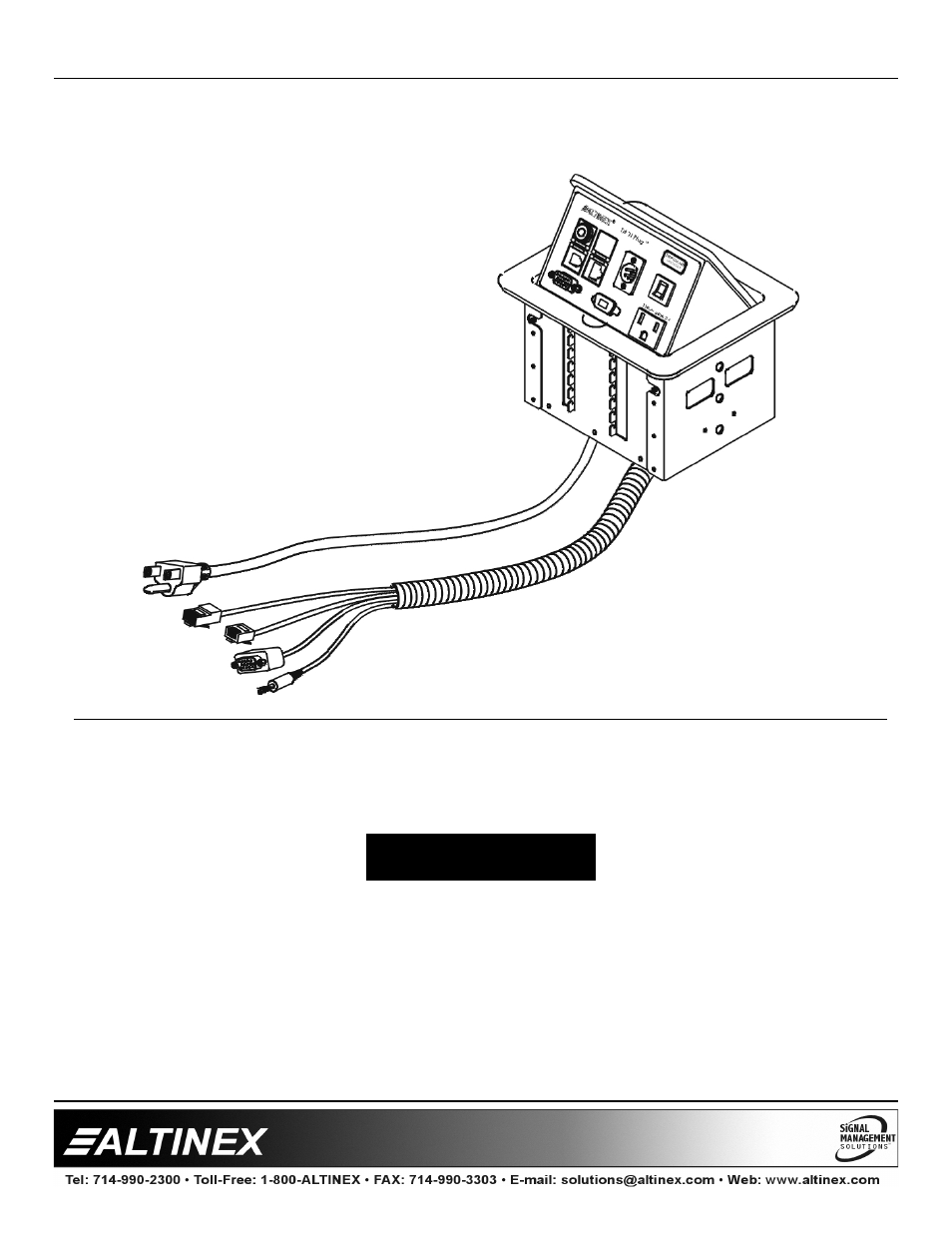 Altinex Tilt 'N Plug Interconnect Box TNP100-HB User Manual | 12 pages