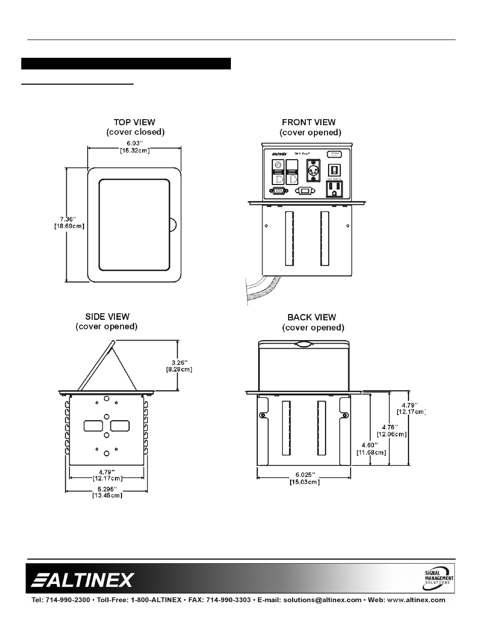 Designer solutions | Altinex Tilt 'N Plug Interconnect Box TNP100-HB User Manual | Page 5 / 12