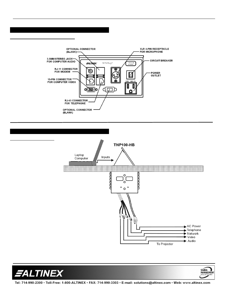 Designer solutions | Altinex Tilt 'N Plug Interconnect Box TNP100-HB User Manual | Page 6 / 12