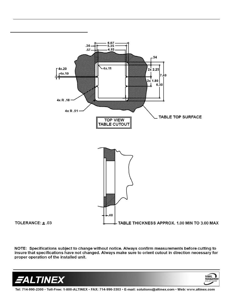 Designer solutions | Altinex Tilt 'N Plug Interconnect Box TNP100-HB User Manual | Page 8 / 12