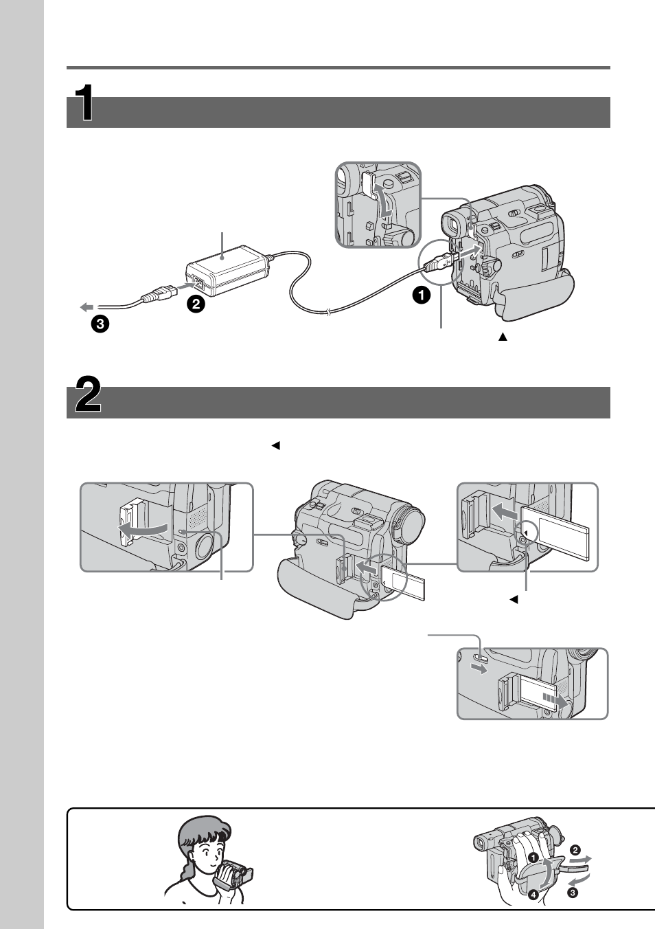 Recording on “memory stick” (dcr-trv22/trv33 only), Recording on “memory stick, Dcr-trv22/trv33 only) | Connecting the power cord | Sony DCR-TRV33 User Manual | Page 10 / 220