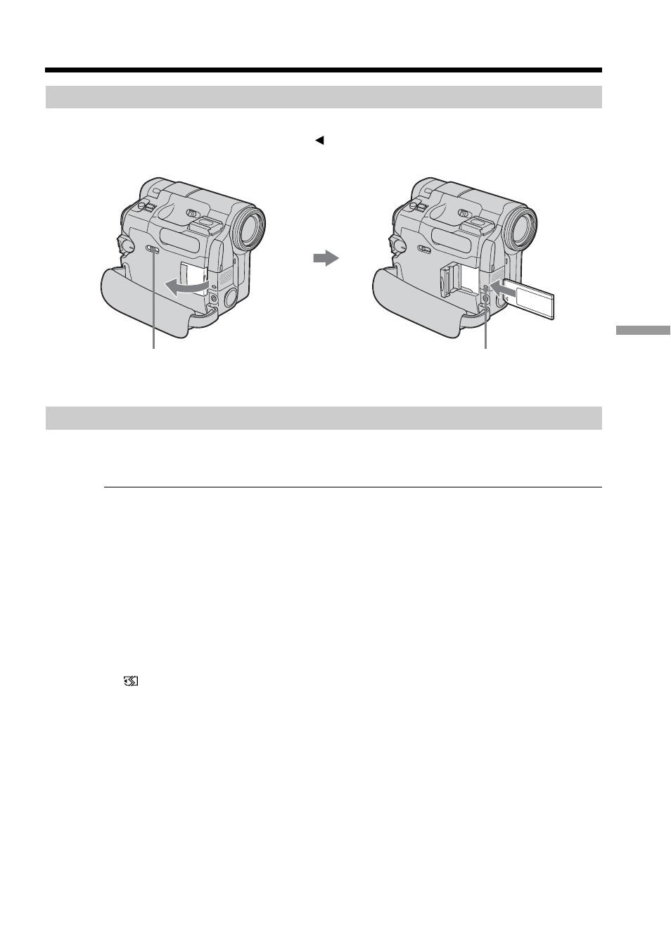 Inserting/ejecting the “memory stick, Inserting/ejecting the, Memory stick | Sony DCR-TRV33 User Manual | Page 109 / 220