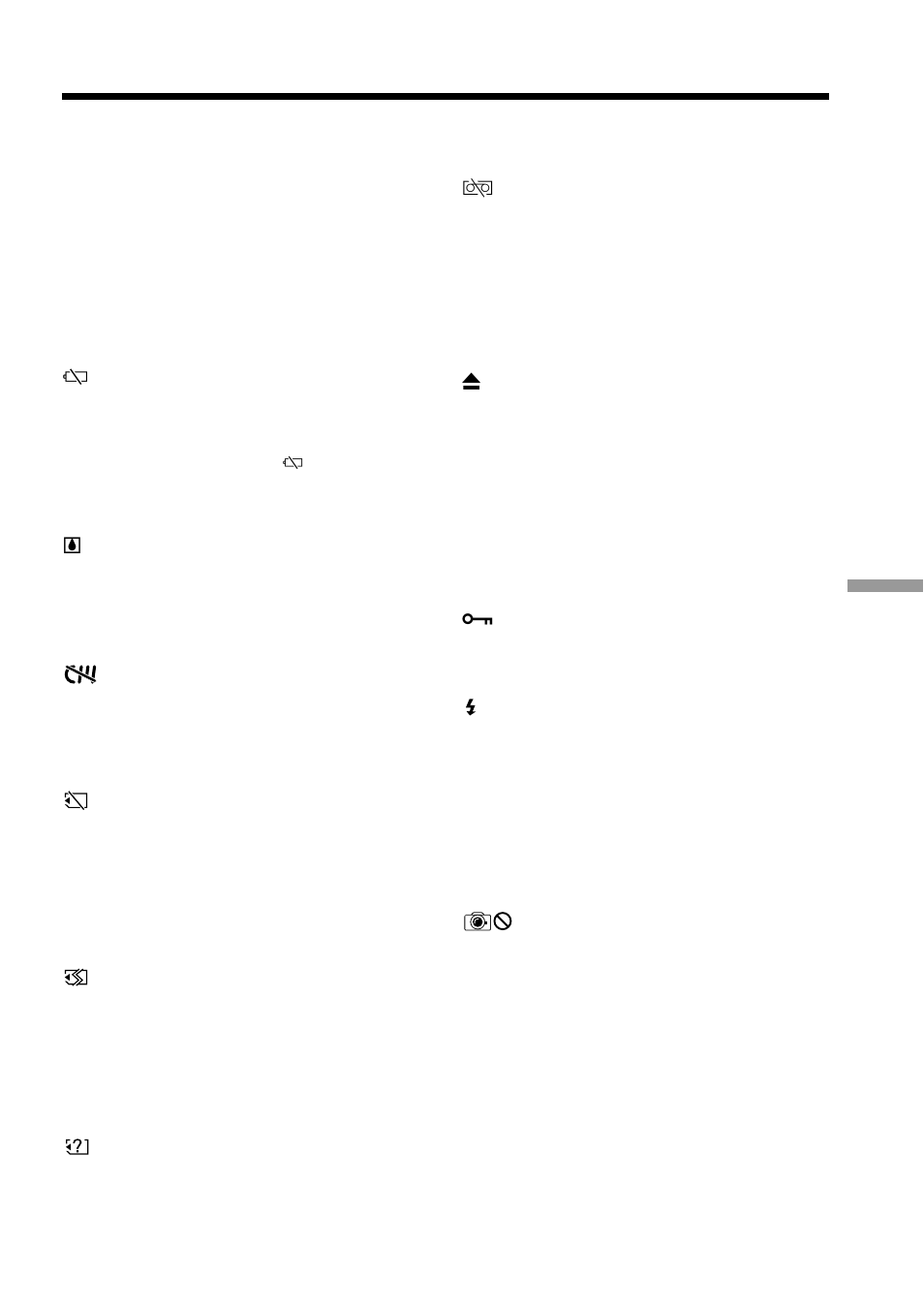 Warning indicators | Sony DCR-TRV33 User Manual | Page 195 / 220