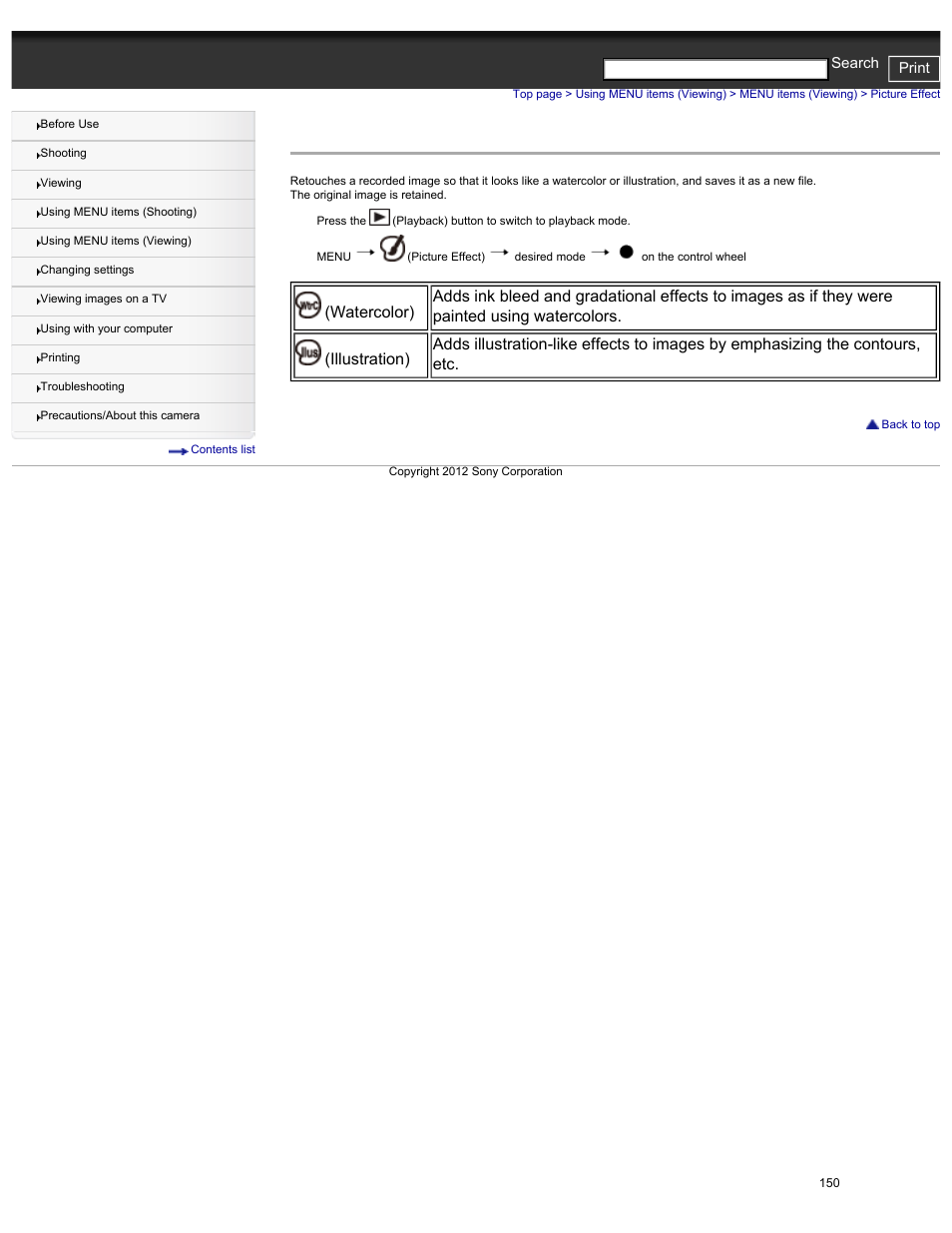 Picture effect | Sony DSC-HX30V User Manual | Page 159 / 276