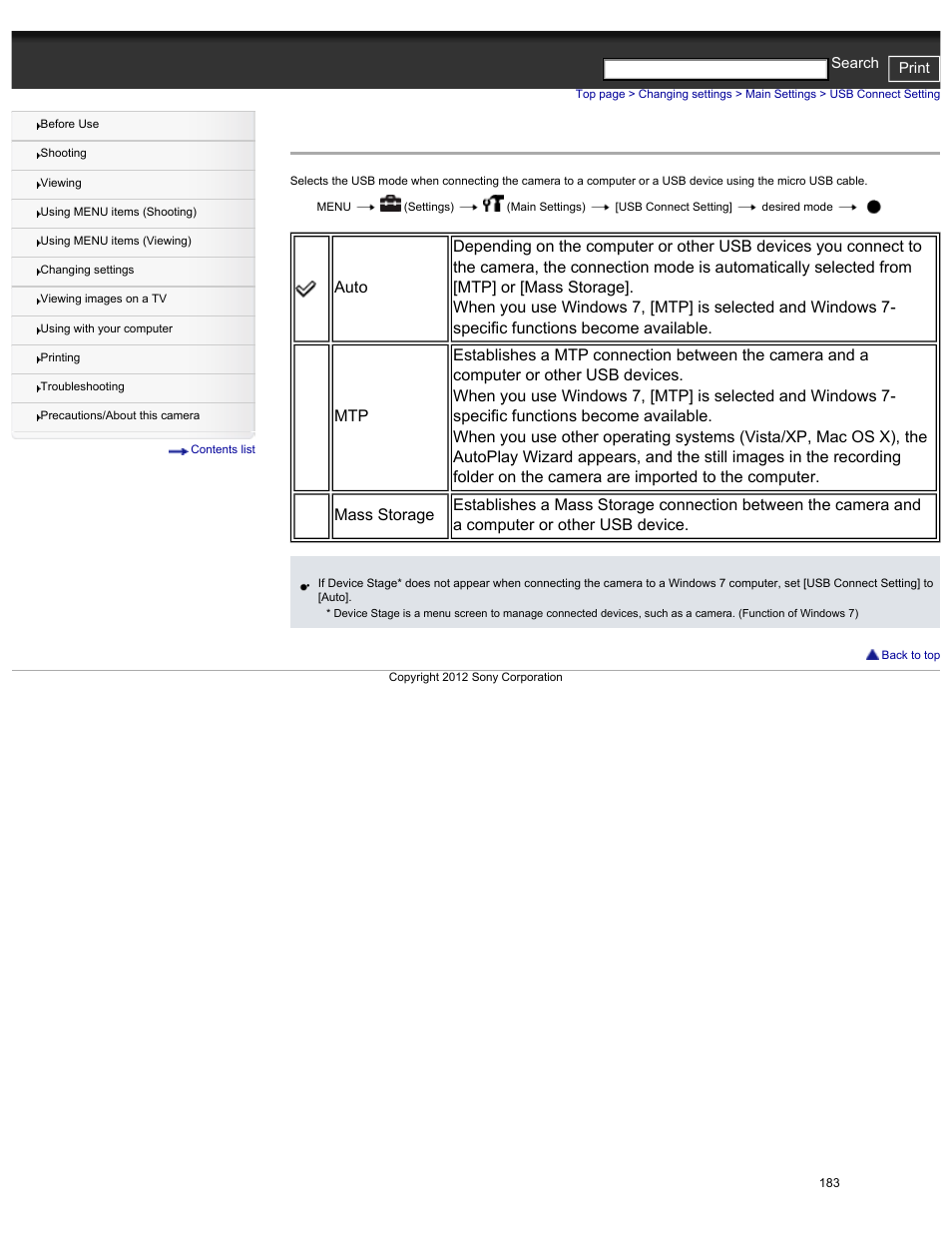 Usb connect setting | Sony DSC-HX30V User Manual | Page 192 / 276