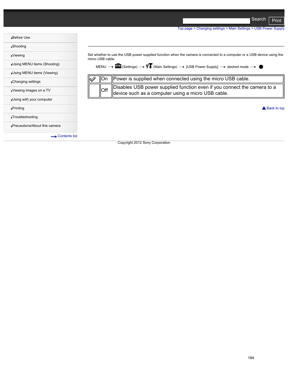 Usb power supply | Sony DSC-HX30V User Manual | Page 193 / 276