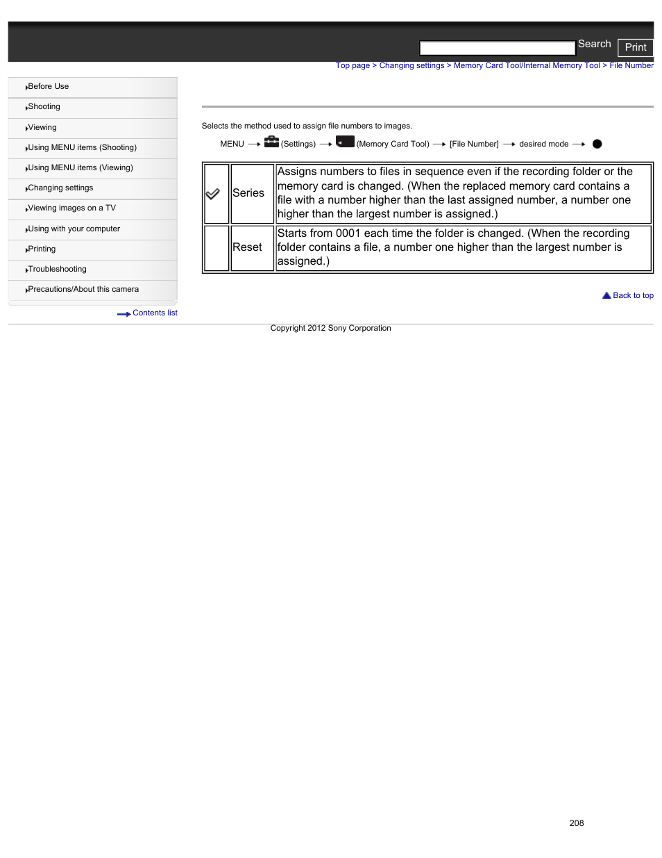 File number | Sony DSC-HX30V User Manual | Page 217 / 276