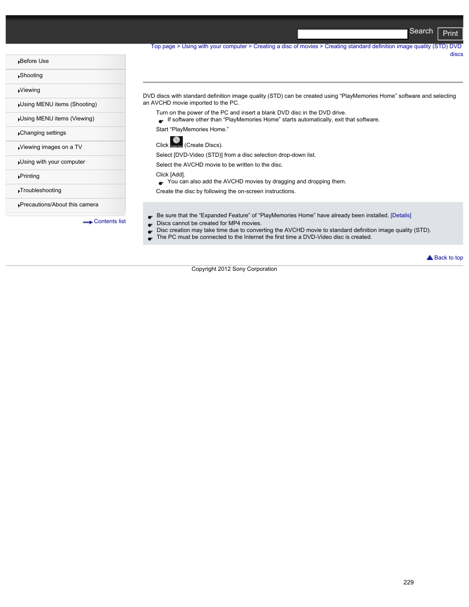 Cyber-shot user guide print search | Sony DSC-HX30V User Manual | Page 238 / 276