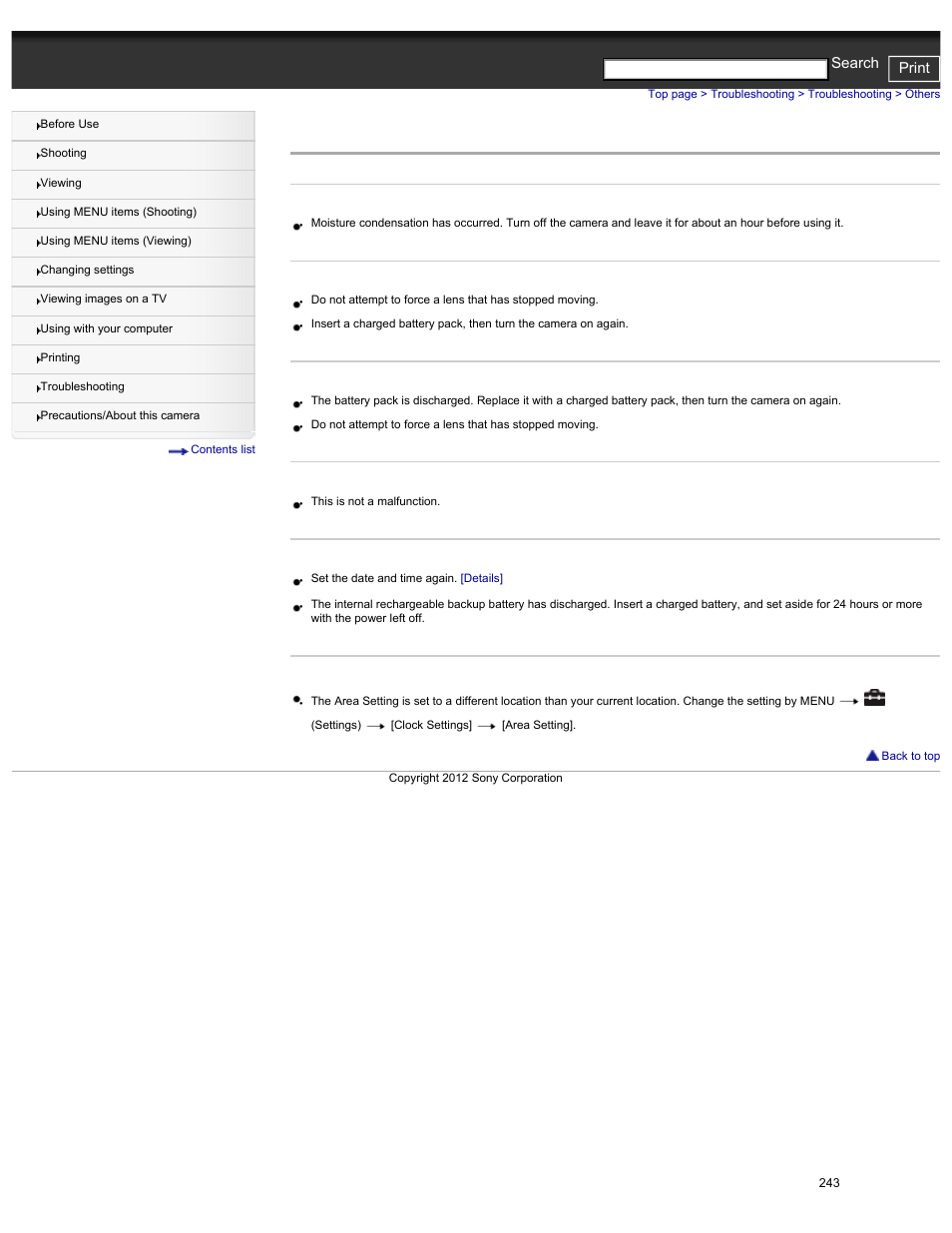 Others, Cyber-shot user guide print search | Sony DSC-HX30V User Manual | Page 252 / 276