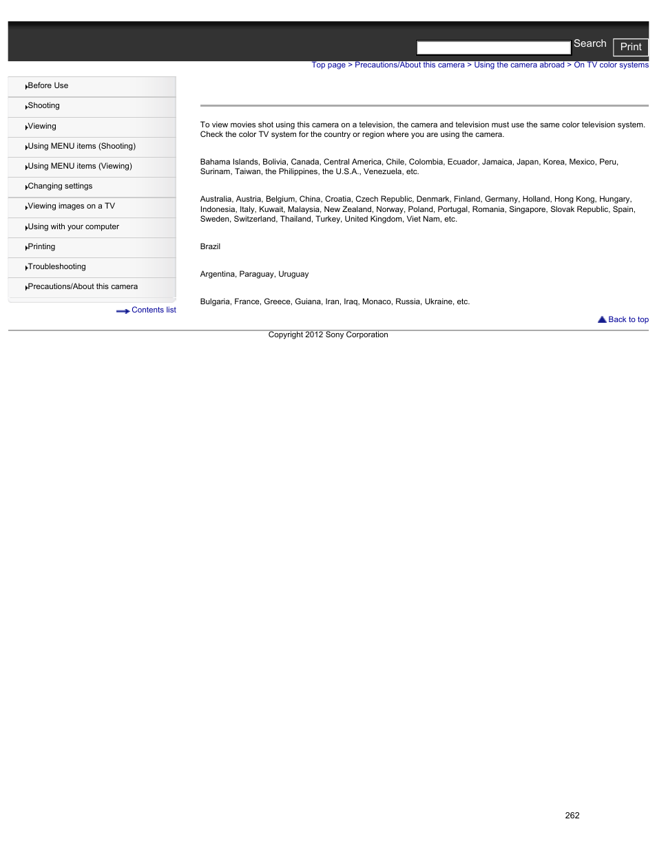 On tv color systems, Details, Cyber-shot user guide print search | Sony DSC-HX30V User Manual | Page 271 / 276