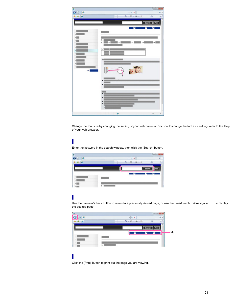 Searching a topic by keyword | Sony DSC-HX30V User Manual | Page 30 / 276