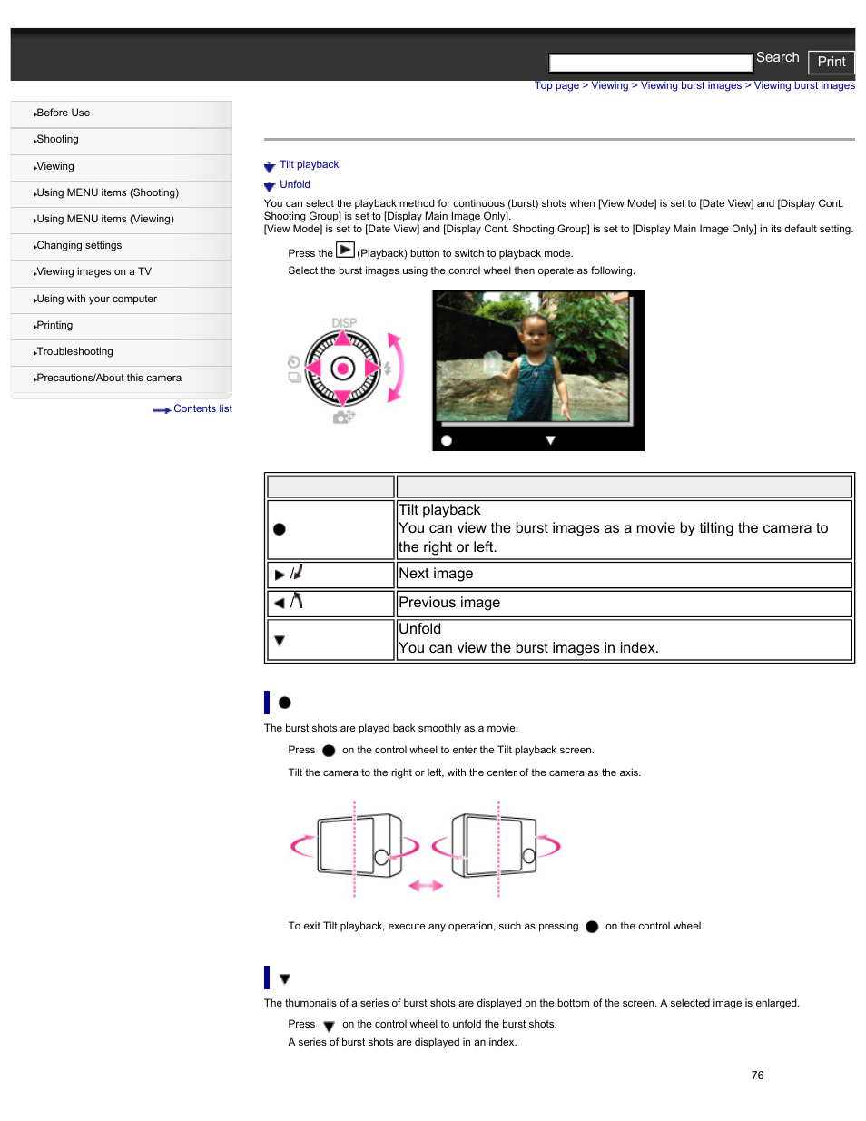 Viewing burst images | Sony DSC-HX30V User Manual | Page 85 / 276