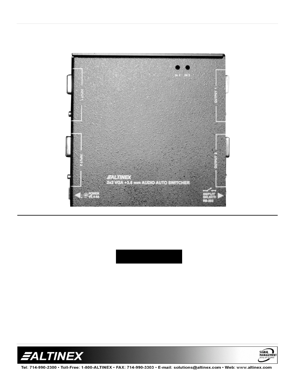 Altinex MX2106AV User Manual | 10 pages