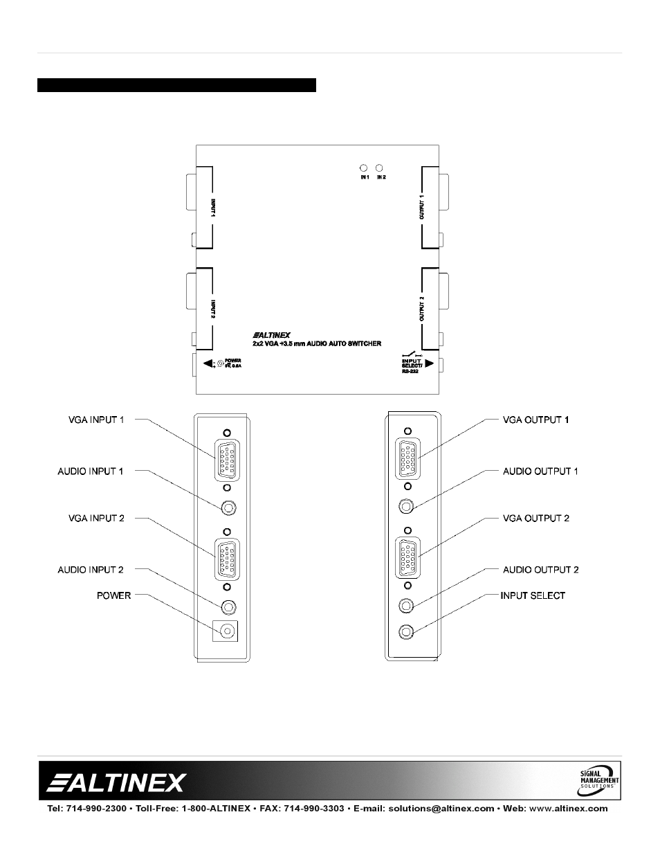 Switcher | Altinex MX2106AV User Manual | Page 5 / 10