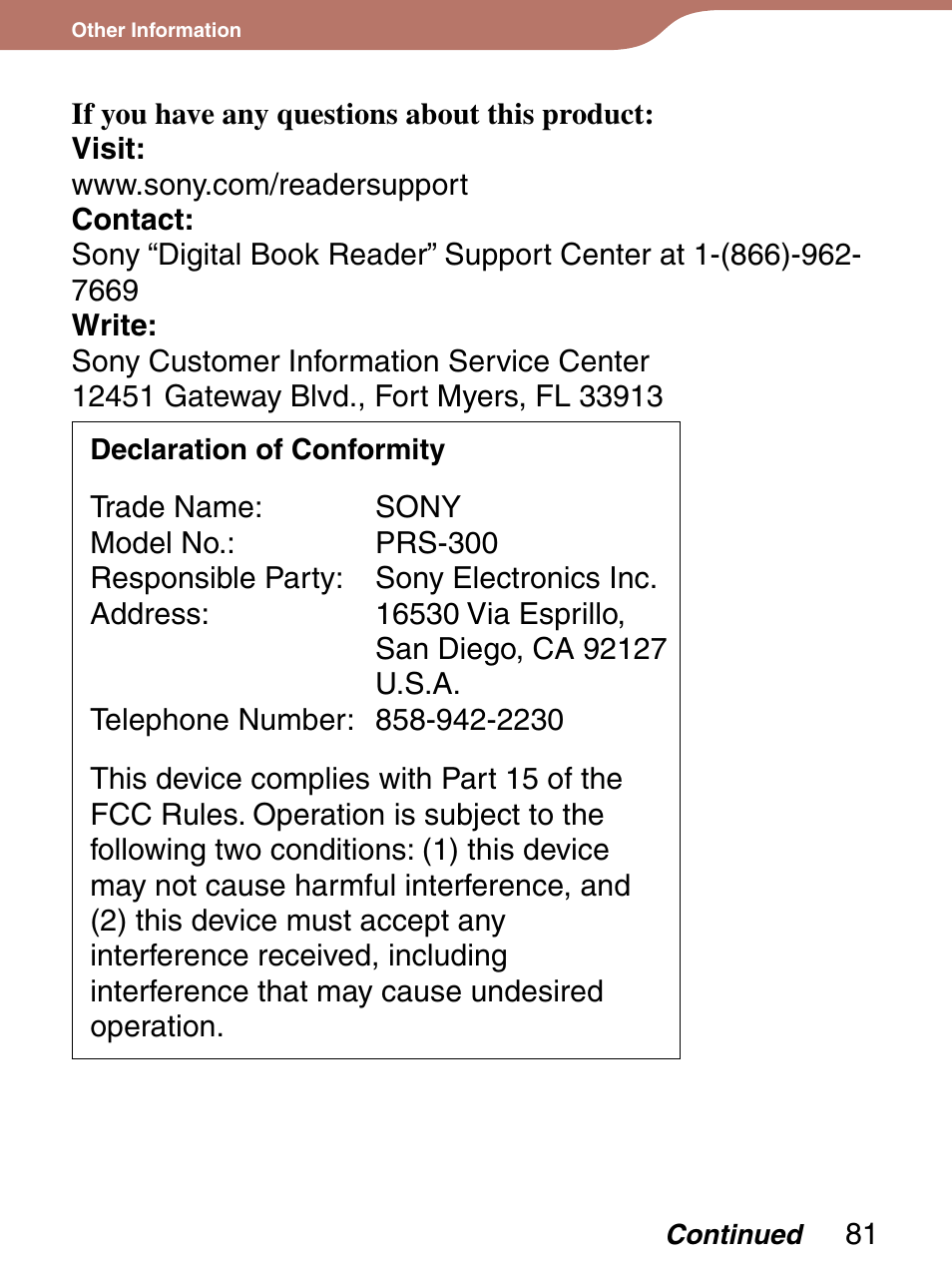 Sony PRS-300LC User Manual | Page 81 / 92