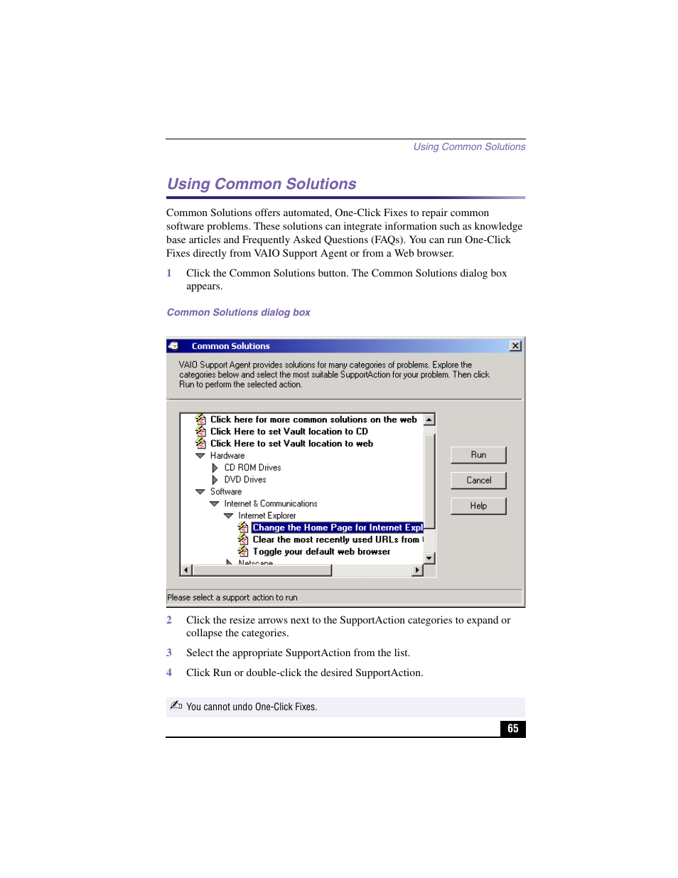 Using common solutions | Sony PCV-RX450 User Manual | Page 63 / 98