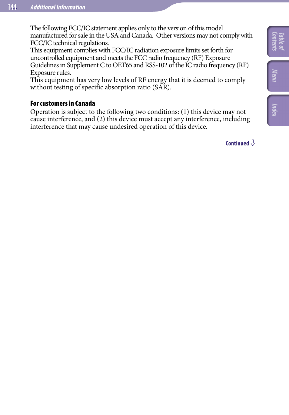 Sony NWZ-A829 User Manual | Page 144 / 161