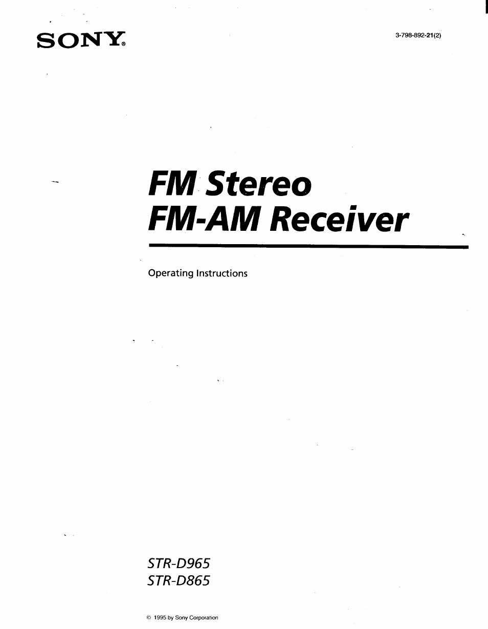 Sony STR-D965 User Manual | 28 pages