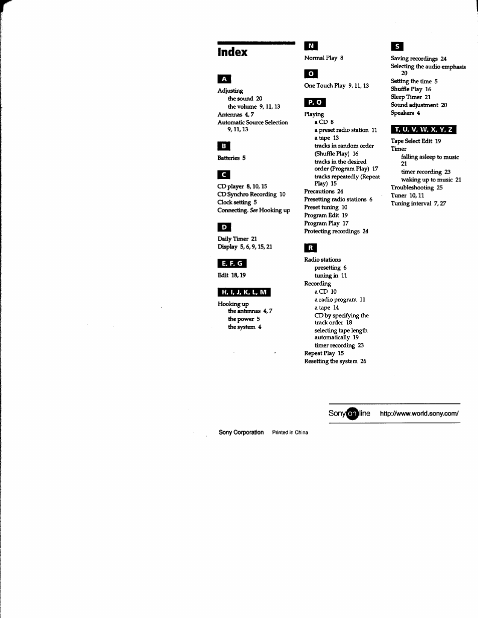 Index, Http-y/www.worid.sony.com | Sony MHC-RXD2 User Manual | Page 28 / 28