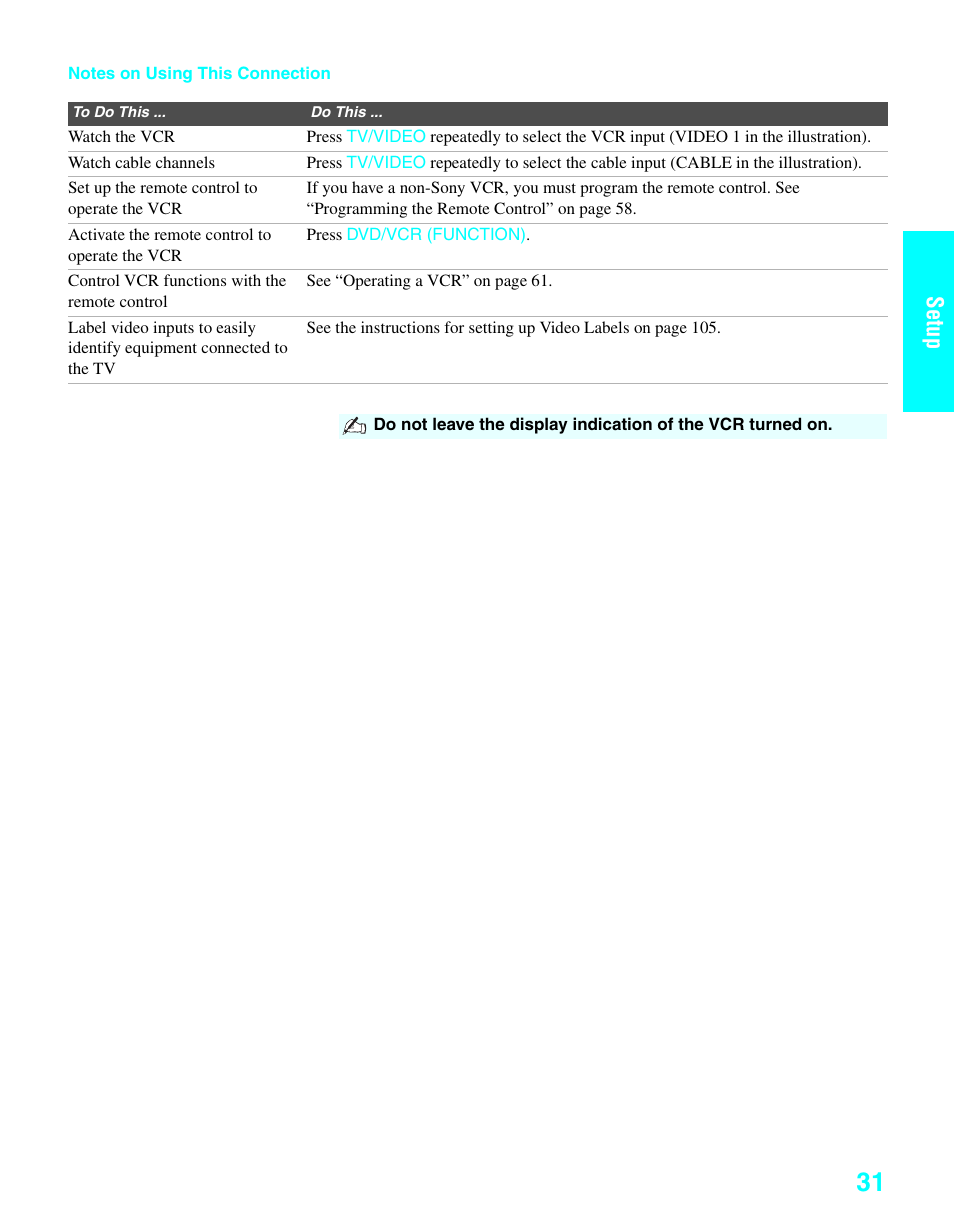 Setup | Sony KDE-37XS955 User Manual | Page 33 / 128