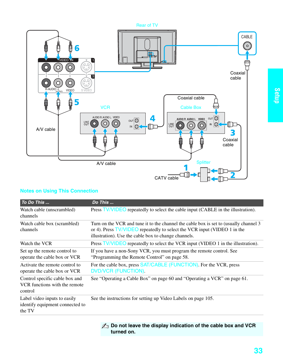 Setup | Sony KDE-37XS955 User Manual | Page 35 / 128