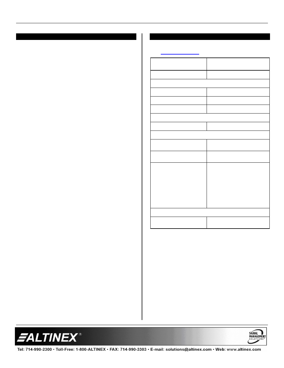 About your ds801-110, Technical specifications, Special application | Altinex Intera Video+Audio to Twisted Pair (UTP) Transmitter DS801-110 User Manual | Page 4 / 10