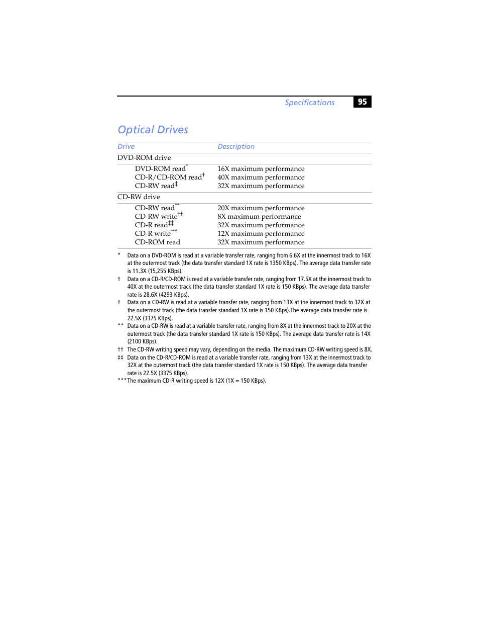 Optical drives | Sony PCV-RX460 User Manual | Page 109 / 114